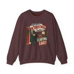 "My Favorite Christmas Tradition is Leaving Early" Vintage Holiday Christmas Crewneck