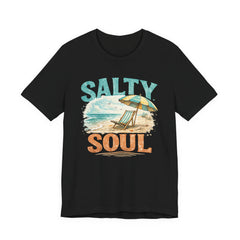 Salty Soul Beach T-Shirt — Vintage Umbrella & Chair Summer Tee