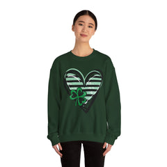 St. Patrick's Day Heart Sweatshirt - Unisex Heavy Blend Crewneck