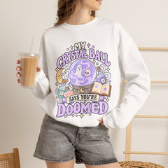 Doomed Crystal Ball Crewneck Sweatshirt — Cute Pastel Gothic Fortune-Telling Graphic