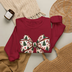 Christmas Bow Crewneck Sweatshirt — Festive Holiday Bow Sweatshirt