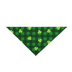 St. Patrick's Day Pet Bandana - Clover on Plaid
