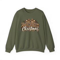 Merry Christmas Vintage Pinecone Design- Leopard Print