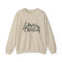 "Merry Christmas" Crewneck, Unisex Sweater, Winter Fashion, Festive Apparel, Holiday Gift, Christmas tree