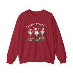 Lit & Frostbit Design | Festive Christmas Martinis, Winter Parties, Snowman Apparel, Christmas Party Sweatshirt