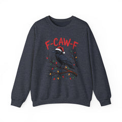 "F-CAW-F" Festive Raven Holiday Christmas Crow Crewneck Gildan Sweatshirt
