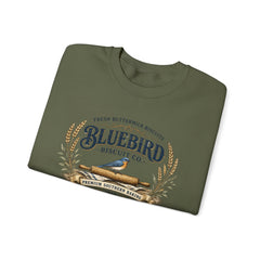 Bluebird Biscuit Co. Crewneck Sweatshirt — Vintage Bakery Logo Pullover