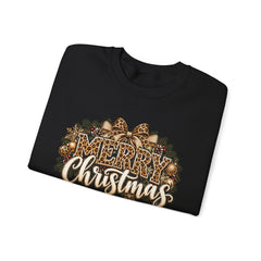 Merry Christmas Vintage Pinecone Design- Leopard Print