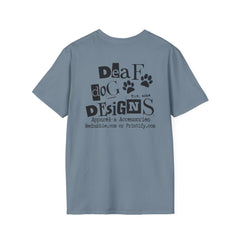 FB Rockstar Dog Unisex T-Shirt - Deaf Dogs Definitely Rock Design