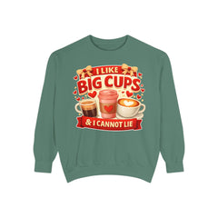 Coffee Lover Sweatshirt — “I Like Big Cups & I Cannot Lie” Graphic Crewneck