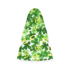 Shamrock and Lucky Horseshoes Print Dog Hoodie for St. Patrick's Day