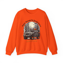 Spooky Adventure Sweatshirt - Jeepin' Through the Spooky Season, Unisex Crewneck, Fall Apparel, Halloween Gift, Cozy Halloween Wear