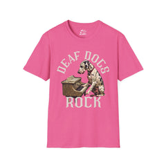 FB Rockstar Dog Unisex T-Shirt - Deaf Dogs Definitely Rock Piano/Keyboard Design