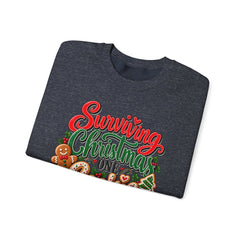 "Surviving Christmas One Cookie at a Time" Cozy Holiday Christmas Crewneck
