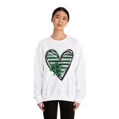 St. Patrick's Day Heart Sweatshirt - Unisex Heavy Blend Crewneck