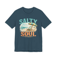 Salty Soul Beach T-Shirt — Vintage Umbrella & Chair Summer Tee