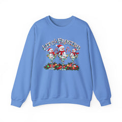 Lit & Frostbit Design | Festive Christmas Martinis, Winter Parties, Snowman Apparel, Christmas Party Sweatshirt