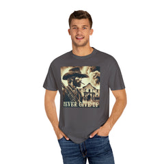 Alamo - Never Give Up - T-shirt - Military Branches, Right to Bear Arms, American Flag