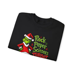 Rock - Paper - Scissors - Throat Punch- Dr. Seuss Grinch Christmas Sweatshirt