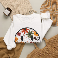 Floral Smile Sweatshirt — Retro Fall Flowers Smiley Crewneck