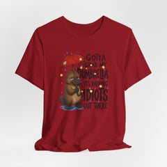Funny Platypus T‑Shirt — "Gotta Grab My Dumbrella, It’s Raining Idiots Out There" Graphic Tee