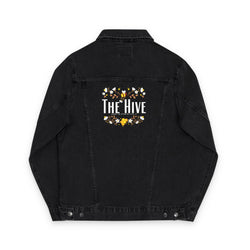THE HIVE- Embroidered Unisex Denim Jacket - Floral Design for Casual Style, Perfect Gift, Spring Fashion, Unique Outfit, Daily Wear