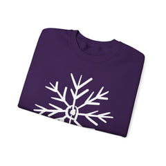 Cozy Snowflake Crewneck Sweatshirt for All Seasons |Hand drawn, Lounging, Holidays, Snow