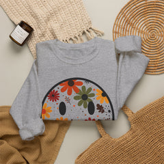 Floral Smile Sweatshirt — Retro Fall Flowers Smiley Crewneck