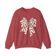 Valentine Heart Bow Sweatshirt — Cute Ribbon Graphic Crewneck