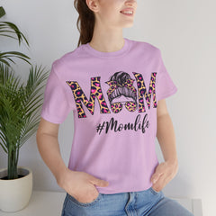 Mom Life Cheeta Print Unisex Jersey Tee - Fun Floral Design for Mothers