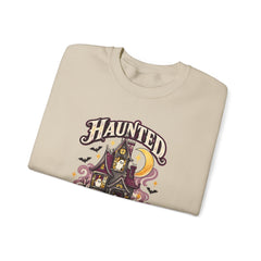 Haunted But Homey Sweatshirt — Cozy Halloween Haunted House Crewneck