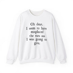 Sarcastic Crewneck Sweatshirt - Don’t Give A Rats Ass