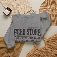 Feed Store Crewneck Sweatshirt — Vintage Farmhouse Seed & Feed Graphic - Southern Heritage