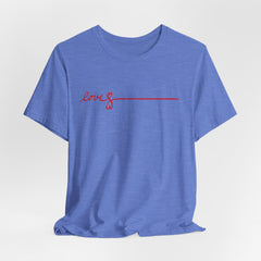 Love Signature T-Shirt – Minimal Red Script Tee