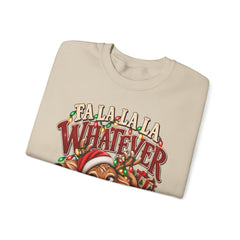 'Fa La La La Whatever' Cute Sleepy Reindeer Christmas Sweatshirt