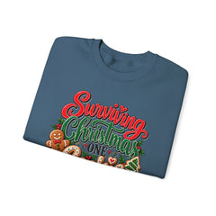 "Surviving Christmas One Cookie at a Time" Cozy Holiday Christmas Crewneck