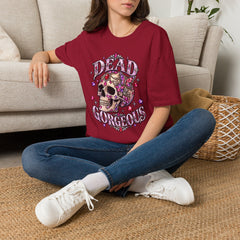 "Dead Gorgeous" T‑Shirt- Skull Floral- Halloween Vibes