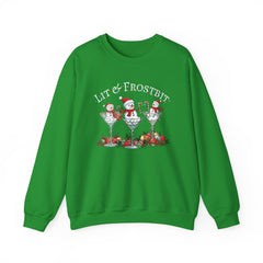 Lit & Frostbit Design | Festive Christmas Martinis, Winter Parties, Snowman Apparel, Christmas Party Sweatshirt