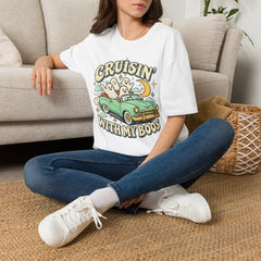 Cruisin' With My Boos T-Shirt — Cute Retro Ghosts Driving Graphic Halloween BP