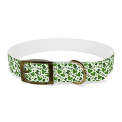 Dog Collar - Green Leprechaun Hats and Green Hearts Design