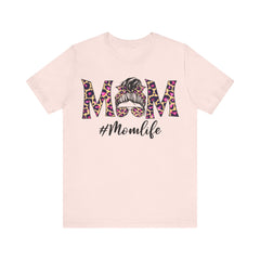 Mom Life Cheeta Print Unisex Jersey Tee - Fun Floral Design for Mothers
