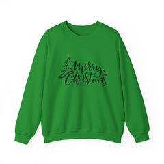 "Merry Christmas" Crewneck, Unisex Sweater, Winter Fashion, Festive Apparel, Holiday Gift, Christmas tree