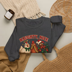 "Naughty, Nice & Slightly Feral" Holiday Christmas Crewneck Sweatshirt