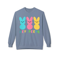 Hey Peeps Midweight Softstyle Fleece Crewneck Easter Sweatshirt