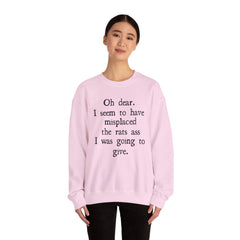 Sarcastic Crewneck Sweatshirt - Don’t Give A Rats Ass