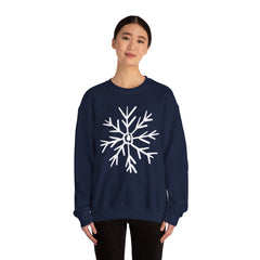 Cozy Snowflake Crewneck Sweatshirt for All Seasons |Hand drawn, Lounging, Holidays, Snow