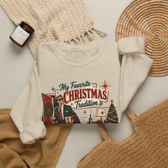 "My Favorite Christmas Tradition is Leaving Early" Vintage Holiday Christmas Crewneck