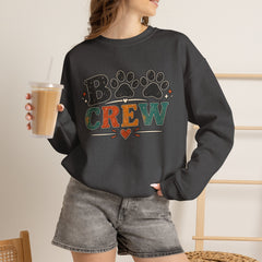 Dog Crew Sweatshirt – "B Crew" Paw Print Graphic Crewneck