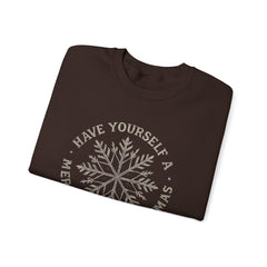 “Have Yourself a Merry Little Christmas” Snowflake Gildan Crewneck Sweatshirt