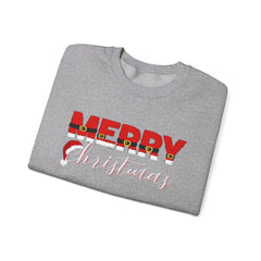 Christmas Crewneck Sweatshirt - Santa's Belt and Hat Design